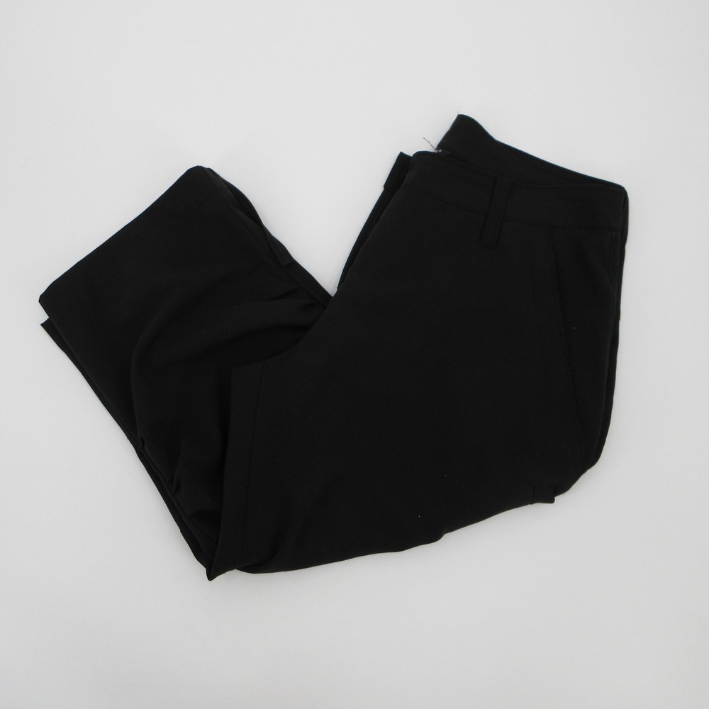 Samuel Dong Womens Black Ruched Hem Cropped Cargo Pants Size M Mid Rise Utility